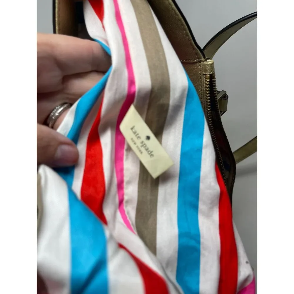 Kate Spade Newbury Lane Large Tote Handbag MSRP $325 Gold Saffiano Leather Bag